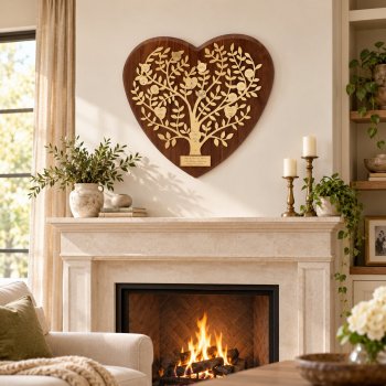 Personalized 50th Anniversary Gift Gold Family Tree Heart Plaque